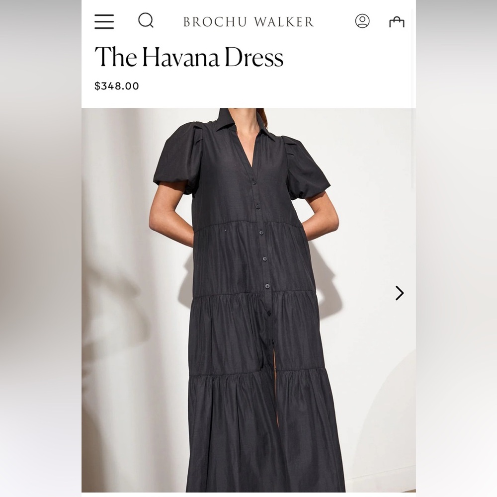 Brochu Walker NWOT Havana dress. Size L, Color Washed black